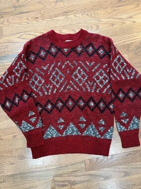Vintage 90s Le Tigre Geometric Sweater, Made in USA, Large